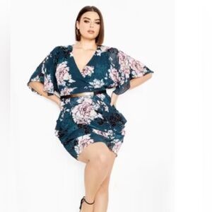 Women's Plus Size Jade Blossom Dress - jade | CITY CHIC Size 18 (MSRP $109) NWT